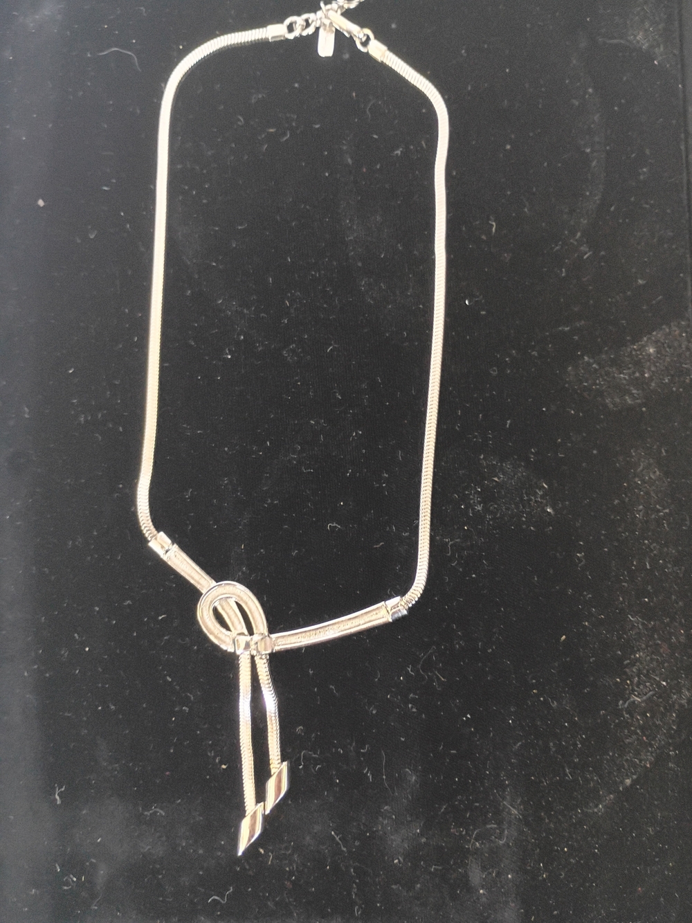 Sterling Silver Knot Lariat Necklace - Silver